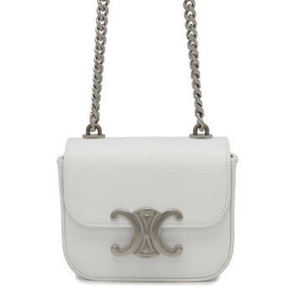 Celine Claude Chain Shoulder Bag White - Picture 1 of 8